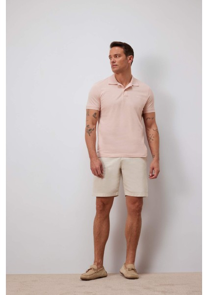 %100 Pamuk Slim Fit Dar Kesim Polo Yaka Kısa Kollu Pamuklu Nakışlı Pike Polo Tişört E2633AX25SM fiyatları