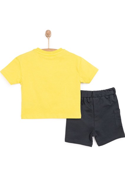 Erkek Bebek Tişört-Şort 2li Takım Varsity Bisiklet Yaka Reçme Paça Kısa Kol Hardal fiyatları