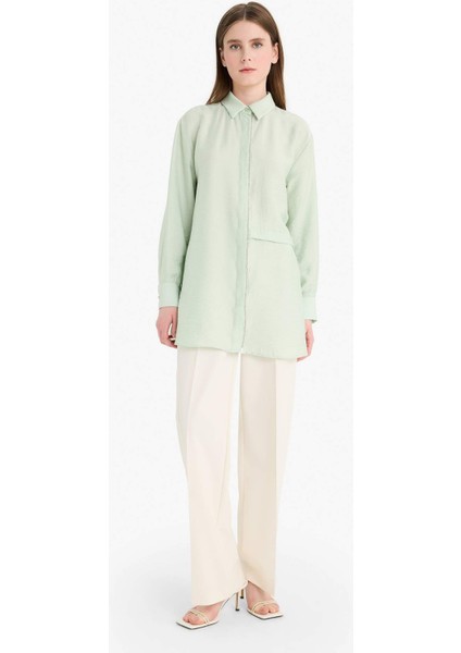 Relax Fit Uzun Kollu Tesettür Gömlek Tunik F1357AX25SM