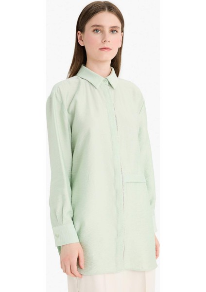 Relax Fit Uzun Kollu Tesettür Gömlek Tunik F1357AX25SM