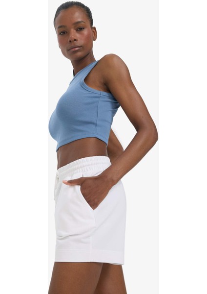Fit Crop Top Bisiklet Yaka Modal Sporcu Atlet E2939AX25SM fırsatları