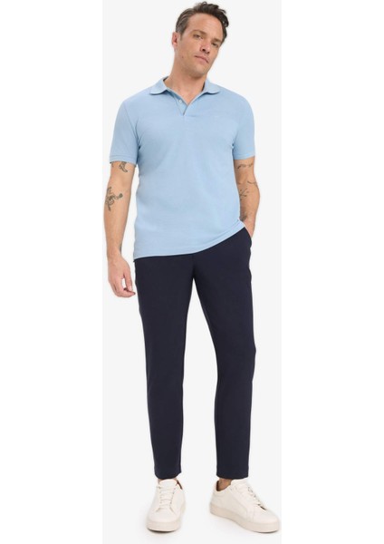 %100 Pamuk Slim Fit Dar Kesim Polo Yaka Kısa Kollu Pamuklu Nakışlı Pike Tişört E2633AX25SM fiyatları