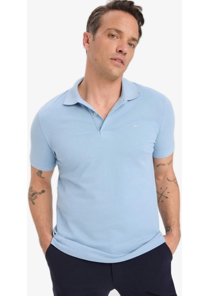 %100 Pamuk Slim Fit Dar Kesim Polo Yaka Kısa Kollu Pamuklu Nakışlı Pike Tişört E2633AX25SM modelleri