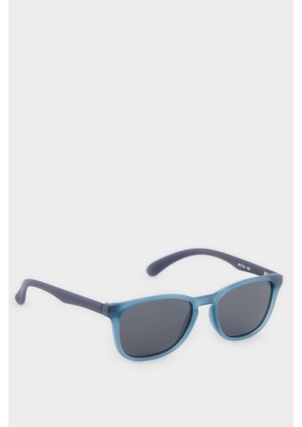 Erkek Çocuk Yuvarlak Mavi Plastik Çerçeve Siyah Cam Polarize Güneş Gözlüğü F4395A8NS