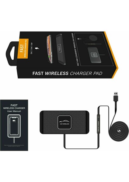 Samsung Için Araç Qi Kablosuz Hızlı Şarj Matı: Kaymaz Ped Telefon Tutucu Stand Dock (Yurt Dışından)