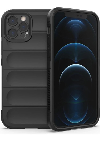 Apple iPhone 12 Pro Kılıf Optimum Silikon - Siyah Ynsmr