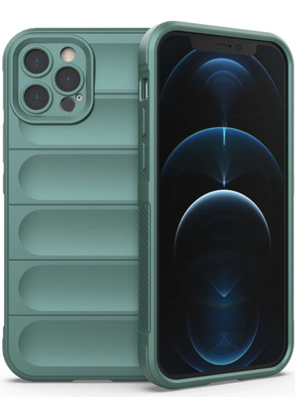 Apple iPhone 12 Pro Kılıf Optimum Silikon - Koyu Yeşil Ynsmr