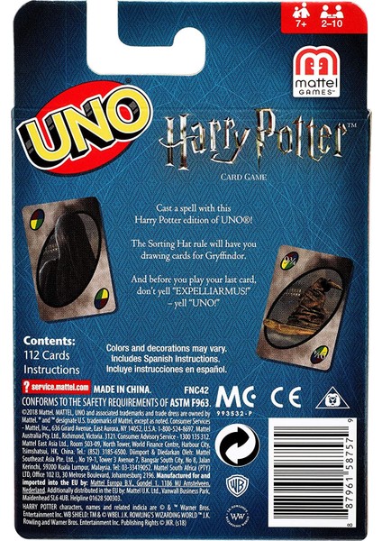 Erik Tarzı Yeni Mattel Uno Oyunları Harry Potter Aile Eğlenceli Eğlence Oyunu Hediye Kutusu Uno Kart Oyunu (Yurt Dışından)