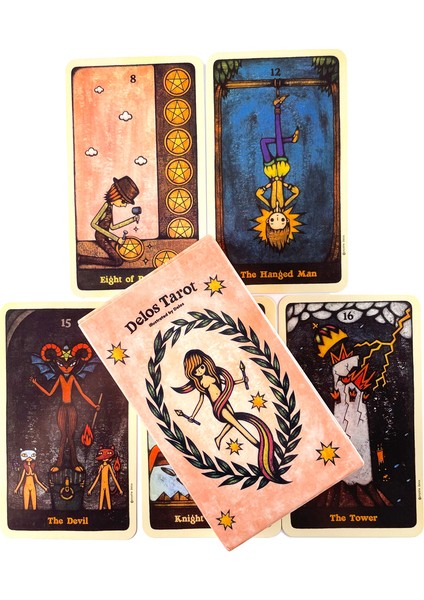 Simya 1977 Stili 2021 Yüksek Özel Stil Yeni Gelen Delos Tarot Kartları Popüler Stil Oracle Kartlar Tarot Kartları Kılavuz Kitaplı (Yurt Dışından)