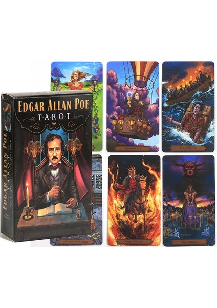 Çikolata Tarzı Edgar Allan Poe Tarot Kartları Güçlü Tarot 78 Kart Destesi Yeni Başlayanlar Için Hediye Kart Oyunu Oyuncak Destesi - Türkçe Dilinde (Yurt Dışından)