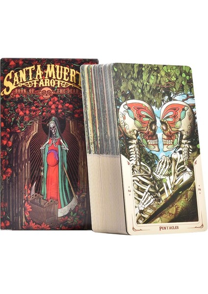 Santa Muerte Tarzı Anima Mundi Tarot Destesi 78 Kartlık Destesi ile Rehber Kitap Doğa Destesi Okült Fallar Kartları Büyük ve Küçük Arcana Oyunu Altın Kaplama (Yurt Dışından)