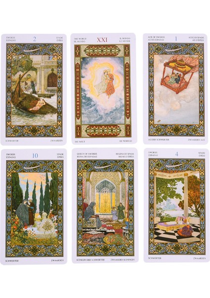 49X49CM Tarzı Binbir Gece Masalları Tarot Kartı Rehberlik Kehanet Kader Orak Parti Destesi Oyun Tahtası Oyunu Pdf Talimatları Deck Oyunu (Yurt Dışından)