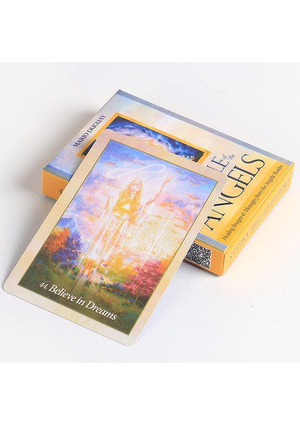 59CM Kumaş Stili Melek Kartları Tam Ingilizce Versiyon Pdf Kılavuz Kitap Fal Oyunu - Parti Oynamak Kartları Tarot Yolu Için Oracle Deck Kartı (Yurt Dışından) modelleri