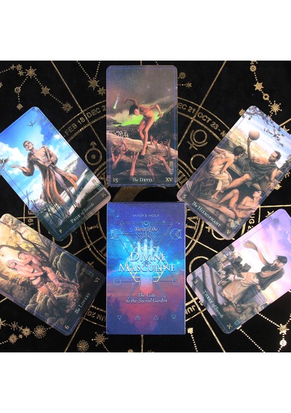 Ordu Yeşili Tarzı Divine Masculine Ilk Baskı Tarot Destesi Kart Oyunu Hediye ve Pdf Rehber Kitapçık ile Arkadaşa Fal Bakma - (Yurt Dışından)