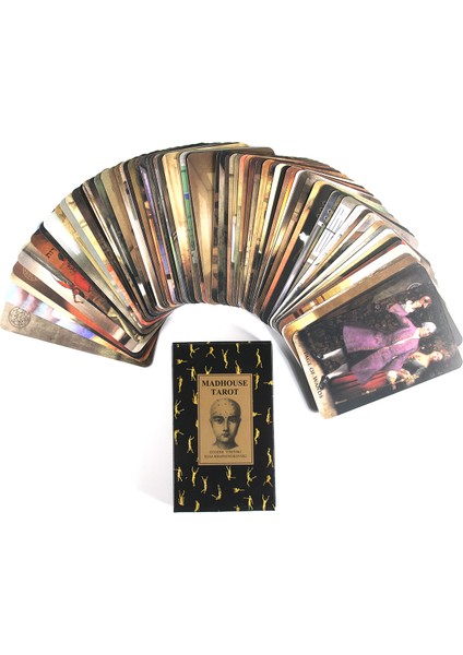 Koyu Gri Tarzı Madhouse Tarot Mini Cep Tarot Kartları Tarot Destesi Falcılık Falcılık Araçları Tarot Başlangıç ​​araçları Hediye - (Yurt Dışından) indirimleri