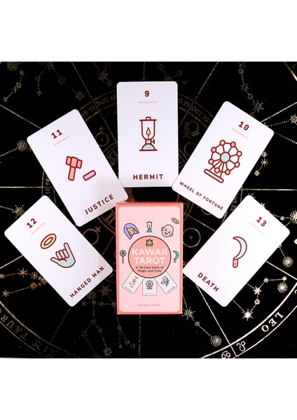 Siyah Stil Sevimli Tarot Kart Destesi - 78 Kart, Renkli Büyü ve Tatlı Rehber Kitap Oyuncağı Kehanet Oyunu (Yurt Dışından) fiyatları