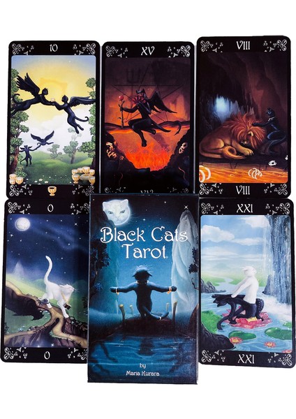 Kara Kediler Tarot Stili Antika Anatomi Tarot Kartları Sihir Malzemeleri Yüksek Kehanet Kehanet Fal Okuma Tarot Destesi 78 Kart - (Yurt Dışından)
