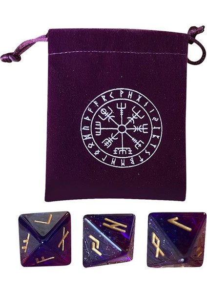 Bir Stil 3 Parça Karışık Polihedral Zar Seti Parti Masa Örtüsü Oyun Masası Örtüsü Falcılık Cadılık Kadife Tablo Örtüsü Retro Mor (Yurt Dışından) modelleri