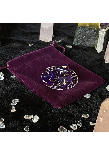 Bir Stil 3 Parça Karışık Polihedral Zar Seti Parti Masa Örtüsü Oyun Masası Örtüsü Falcılık Cadılık Kadife Tablo Örtüsü Retro Mor (Yurt Dışından) indirimleri