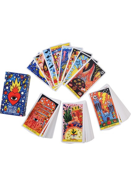 Altın Art Nouveau Tarzı Tarot Del Fuego Tarot Destesi Orakuller Rehber Oyun Oyuncak Fournier Tarot Del Fuego Ricardo Cavolo ile Mavi Renkli Tarot Destesi - (Yurt Dışından) fırsatları