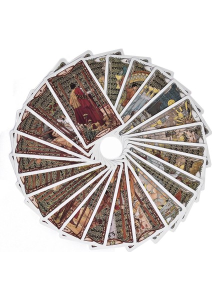 Melek Tarzı Altın Art Nouveau Tarot Kartları Ingilizce Pdf Kılavuz Destesi Parti Oyunları Kader Falı Günlük Cadı Kartları Masa Oyunları (Yurt Dışından) fırsatları