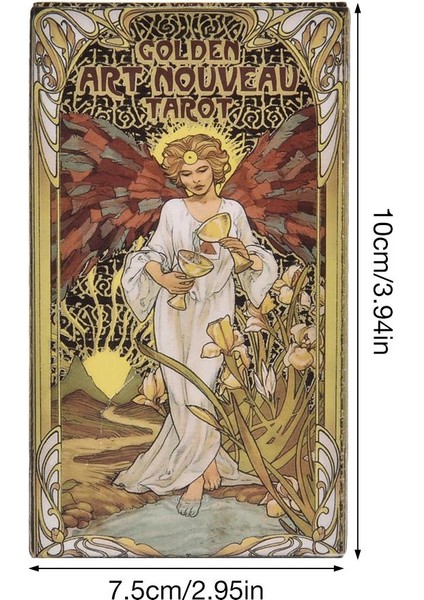 Melek Tarzı Altın Art Nouveau Tarot Kartları Ingilizce Pdf Kılavuz Destesi Parti Oyunları Kader Falı Günlük Cadı Kartları Masa Oyunları (Yurt Dışından) indirimleri
