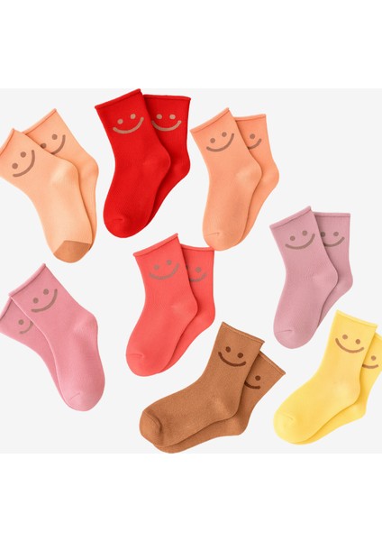 Çocuk Gülen Surat Desenli Sürpriz Havlu Soket Çorap Çok Renkli fiyatları