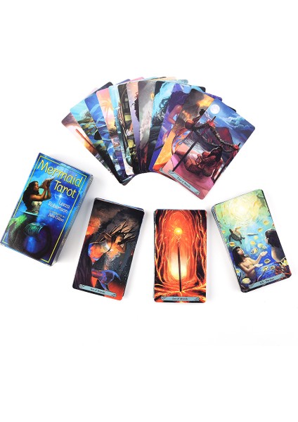 Kırmızı Stil Deniz Kızı Tarot Kart Destesi 78 Kart Oyunu Falcılık Kart Oyunu Rehber Kitap Başlangıç Seti Fal Kartları Tam Renkli Kart Oyunu (Yurt Dışından) indirimleri