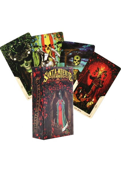Bordo Tarzı Santa Muerte Tarot Destesi Ölüler Kitabı Oracle Kartları Oyunu Fabio Listrani Ölüm Günü Konulu Sihirli Kart Oyunu Destesi Oyun Tahtası (Yurt Dışından)
