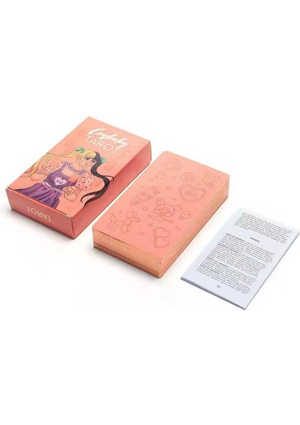 12X7 Morgan Stili 12X7CM Tarot Kartları ile Kağıt Kılavuz Kitap Büyü Boyut Ağlayan Bebek 78 Kartlar Oracle Destesi Fal Ingilizce Sürümü Oyun Tahtası Pembe (Yurt Dışından)