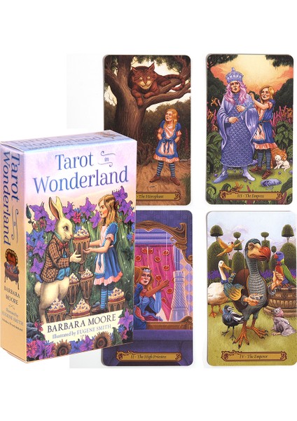 Kırmızı Stil Tarot Içinde Harika Oyun - Barbara Moore ve Eugene Smith Tarot In Wonderland 78 Kartlı Oyun Paketi (Yurt Dışından) fırsatları