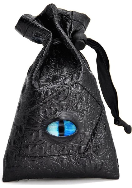 Mavi Stil Zar Çantası Pu Deri Zar Torbası Madeni, D&d, Oyun Için Mükemmel (Yurt Dışından)