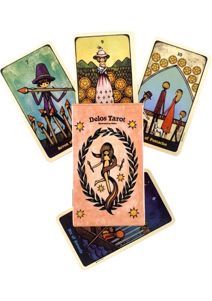 Mor Tarzı Delos Tarot Kartları Oyunu Minyatürleri Anime Psyakra Cadılık Malzemeleri Tarot Kartları ile Pdf Kılavuz Kitaplı (Yurt Dışından) indirimleri