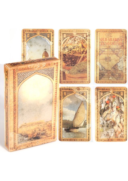 Yeşil Stil Eski Arap Lenorma Tarot 39 Kart Romantik Stil Antika Yağlı Boya Tablolar ve Suluboya Tarihi Arapya Kart Oyunu Destesi. (Yurt Dışından) modelleri