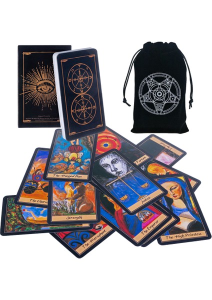 No.18 Tarzı 22 Stil Tam Ingilizce Tarot Kartı Altın Nouveau Yeşil Cadı Universal Thelema Steampunk Gelecek Tarot Tahtı Fal Oyunu Çeşmesi Deck Game (Yurt Dışından)
