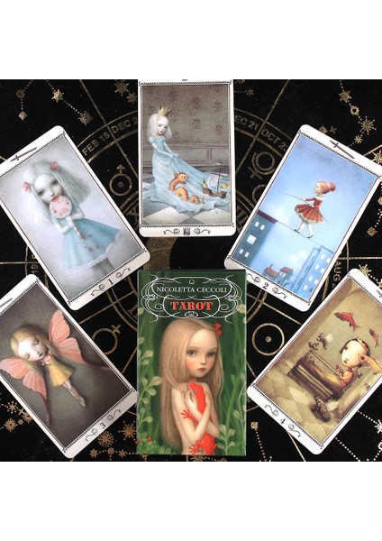 Kırmızı Stil Nicoletta Cecco Tarot Destesi Kartları Beş Dil Başlangıç Seti Fal Oyunu Tahta Oyuncak Popüler Hafif Seti (Yurt Dışından)