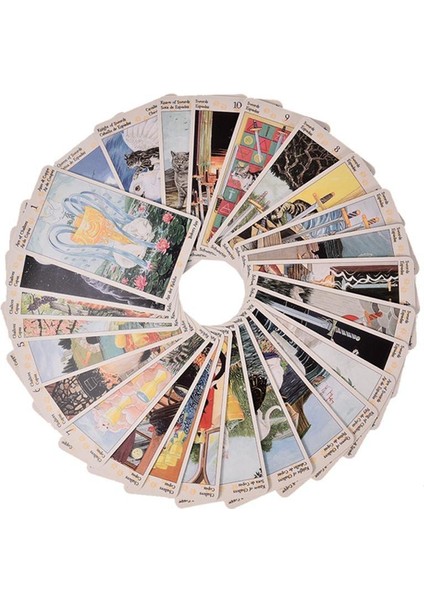 NO.100 Tarzı Pagan Kedi Tarotu Ingilizce Versiyonu Orakül Kehanet Kader Oyunu Destesi Tarot Masası Oyun Kartı ile Pdf Kılavuz Kitapçık (Yurt Dışından) modelleri