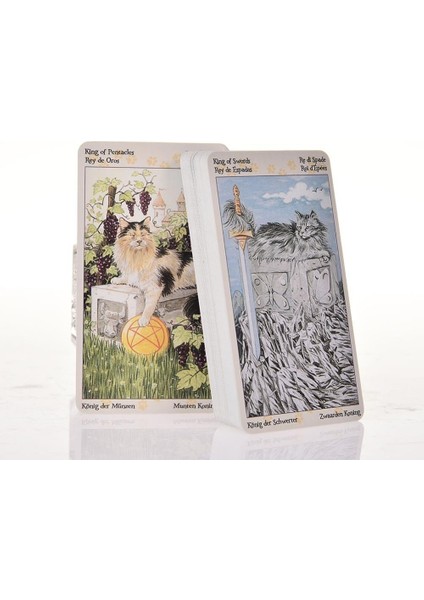 NO.100 Tarzı Pagan Kedi Tarotu Ingilizce Versiyonu Orakül Kehanet Kader Oyunu Destesi Tarot Masası Oyun Kartı ile Pdf Kılavuz Kitapçık (Yurt Dışından) fırsatları