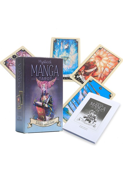12X7 Kenarlıksız Stil 12X7CM Efsanevi Manga Tarot Kartları ve Kağıt Rehber Kitap ile 78 Kartlık Oracle Destesi Falcılık Ingilizce Sürümü Masa Oyunları (Yurt Dışından)