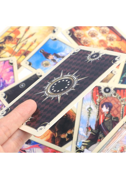 12X7 Kenarlıksız Stil 12X7CM Efsanevi Manga Tarot Kartları ve Kağıt Rehber Kitap ile 78 Kartlık Oracle Destesi Falcılık Ingilizce Sürümü Masa Oyunları (Yurt Dışından)