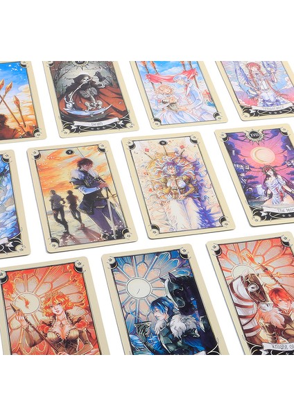 12X7 Kenarlıksız Stil 12X7CM Efsanevi Manga Tarot Kartları ve Kağıt Rehber Kitap ile 78 Kartlık Oracle Destesi Falcılık Ingilizce Sürümü Masa Oyunları (Yurt Dışından)