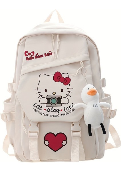 Hellokitty Sırt Çantası Kadın Yeni Sanrio Sevimli Sırt Çantası Kadın Ortaokul Öğrencisi Okul Çantası (Yurt Dışından)