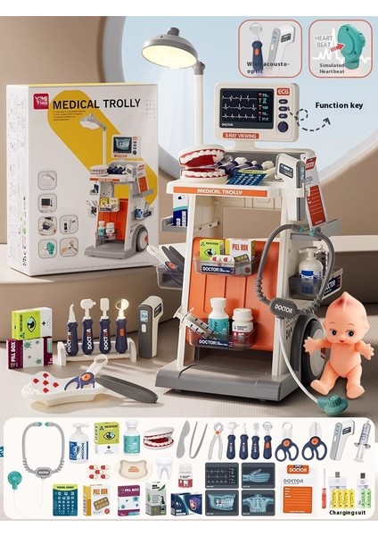 Çocuk Doktor Oyuncakları Seti Simülasyon Oskültasyon Tıbbi Kutu Bebek Hediyesi Ürün Resim Gösterileri Için Parça Sayısı Geçerli Olacaktır (Yurt Dışından)