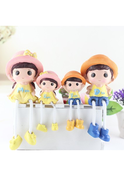 Dört Kişilik Mutlu ve Sıcak Aile Asılı Bebek Reçine Süsler Yaratıcı Oturma Odası Yatak Odası Oda Dekorasyonları Mobilyalar (Yurt Dışından)