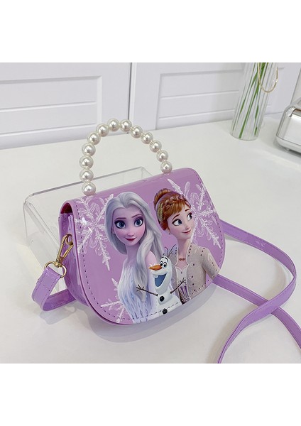 2024 Yeni Çocuk Buz ve Kar Omuz Çantası Moda Küçük Prenses Yüz Trend Dışında Aisha El Crossbody Çanta (Yurt Dışından)