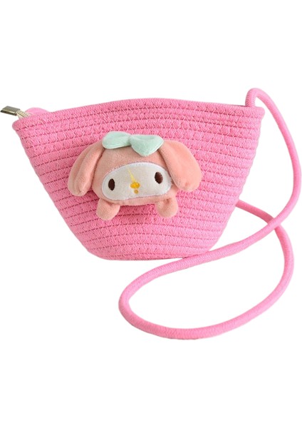 Sevimli Karikatür Küçük Çanta Çocuk Hasır Çanta Mini Küçük Çanta Çocuk Omuz Çantası Ilkokul Oyun Crossbody Çanta (Yurt Dışından)