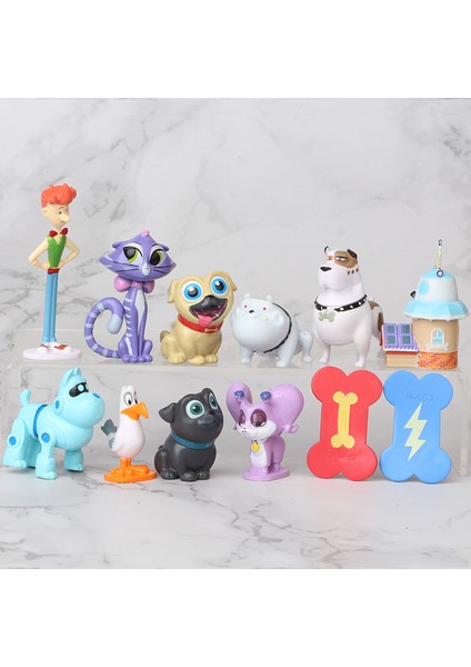 12 Junior Yavru Köpek Dostları Puppy Dog Pals Pug Bebek Modelleri (Yurt Dışından)
