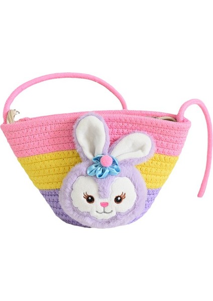 Sevimli Karikatür Küçük Çanta Çocuk Hasır Çanta Mini Küçük Çanta Çocuk Omuz Çantası Ilkokul Oyun Crossbody Çanta (Yurt Dışından)