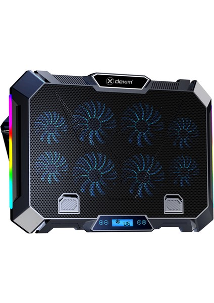 K28 Premium 8 Fanlı Rgb Yükseklik Ayarlı Stand 17" Gaming Notebook Soğutucu Telefon Tutuculu - DNA005