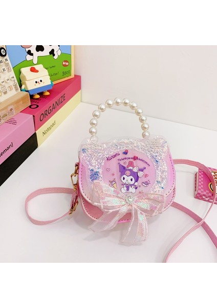 Karikatür Aisha Çocuk Payetli Omuz Çantası Küçük Kız Sevimli Coulomi Inci Çanta Çapraz Küçük Çanta (Yurt Dışından)